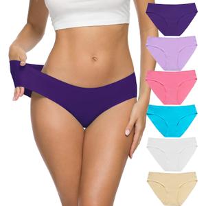 ALTHEANRAY Women’s Seamless Hipster Underwear No Show Panties Soft Stretch Bikini Underwears Multi-Pack (S)