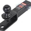 REYSUN 864209 3 in 1 ATV/ UTV Trailer Hitch Towing Ball Mount with 2 inch Trailer Ball, Fits 2 inch Hitch Receiver