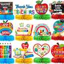 12Pcs Teacher Appreciation Table Decorations Honeycomb Centerpieces Thank You Teachers Table Centerpieces Teacher Appreciation Decorations for Teachers Day Party Decorations