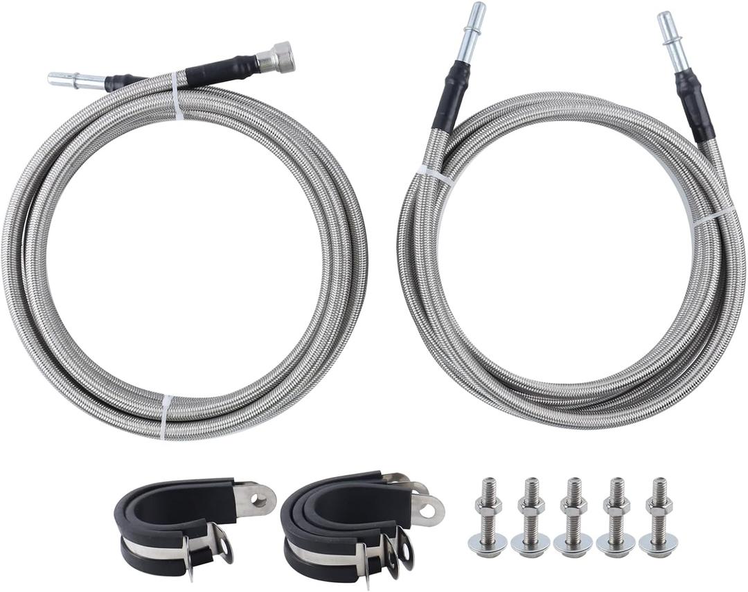 MUCO Stainless Fuel Lline kit 819-846 Flexible Braided Lines Stainless Steel for Silverado 1500 Classic 2500 HD 3500 GMC Sierra 1500 2500 HD 3500 2004 2005 2006 2007 2008 2009 2010