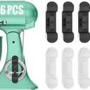 6PCS Cord Organizer for Appliances, Upgraded Kitchen Appliance Cord Wrap, Cord Holder Stick on Pressure Cooker, Coffee Maker, Air Fryer and Blender(3 Black + 3 White)