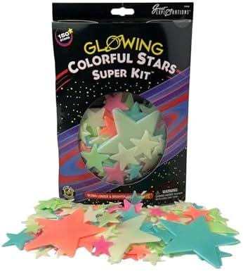 Great Explorations: Colorful Stars Super Kit, Glow In The Dark Ceiling Stars. 150 Pieces in an assortment of sizes and colors Great Explorations: Colorful Stars Super Kit, Glow In The Dark Ceiling Stars. 150 Pieces in an assortment of sizes and colors