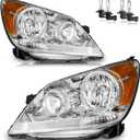 Headlights Assembly for 2005-2007 Honda Odyssey Halogen Headlamp Replacement, High/Low Beam W/Bulbs, Driver & Passenger Side
