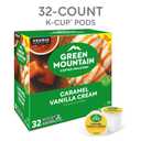 Green Mountain Coffee Roasters Caramel Vanilla Cream, Single-Serve Keurig K-Cup Pods, Flavored Light Roast Coffee Pods, 32 Count (EXP 03/27/28)