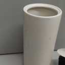 Toilet Brush and Holder Set, Slim Plastic Bathroom Cleaning Tool with Canister, White