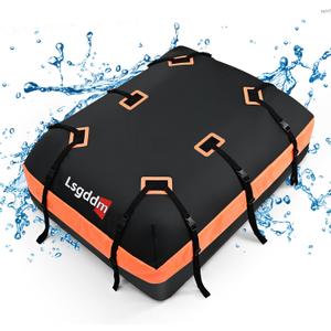 Roof Bag, Waterproof Soft Car Top Carrier Without Rack, 21 Cubic Feet Cargo Carrier for Top of All Vehicles with/Without Rack, Includes Anti-Slip Mat, 6 Door Hooks, Luggage Lock, Storage Bag