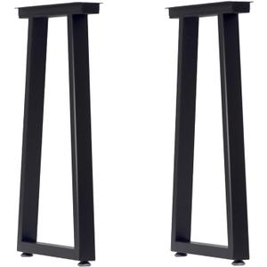 Taelakeni 40 Inch Metal Bar Table Legs, Heavy Duty Dinning Table Leg with Adjustment Feet Pads, Set of 2, Trapezoid Style
