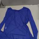 ZNVGIRL Womens Mesh Bodysuit Long Sleeve Top Crew Neck Sheer T Shirt Body Suit Leotard Blouse (Medium, A Royal Blue)