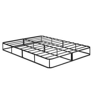 Contemporary Modern Design 79" L King Size Platform Bed, 1pc Black Metal Frame with Textured Fabric Cover