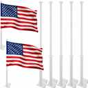 5 Pcs Car Window Flag Poles 20 Inches Plastic Car Flag Mount with Locking Cap and Retaining Clip Window Flagpoles Banner Holder for Memorial Day Patriotic Sports Events Parades Holiday Decor