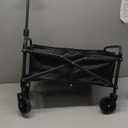 Collapsible Foldable Wagon, Heavy Duty with Wheels, Utility Folding Grocery Wagon for Outdoor Activities (Black)