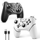 AceGamer Wireless Pro Controller for Nintendo Switch/Lite/OLED/Switch 2/PC, 2 pack, Dual Vibration/Turbo/Ergonomic ! (Black&White)