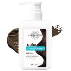 Keracolor Color + Clenditioner 3-in-1 Color-Depositing Conditioner, Gently Cleanses & Conditions, Semi-Permanent Hair Color, 23 Shades, 12 Fl Oz (Espresso)