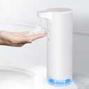 LAOPAO Automatic Soap Dispenser Foaming: Rechargeable Touchless Soap Dispenser Stainless Steel Foam Soap Dispenser for Bathroom Hand Soap Pump for Kitchen Xmas Gift, 9oz, White