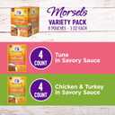 Wellness Healthy Indulgence Morsels Variety Pack Adult Wet Cat Food, Natural, Protein Rich, Grain Free, 2 Flavors, 3 oz, Pack of 8 Pouches (EXP 11/30/27)