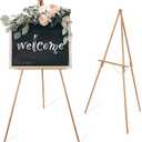 Wooden Easel Stand for Wedding Sign Poster Picture 63'' Beech Wood Display Easel for Floor Adjustable Painting Easel for Canvas