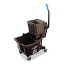 SPARTA Commercial Mop Bucket With Side Press Wringer, Floor Cleaning Essentials for Commercial and Home Use 26 Quart Capacity, 1 Count, Brown