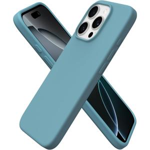ORNARTO Compatible with iPhone 16 Pro Case 6.3", Slim Liquid Silicone 3 Layers Soft Gel Rubber Shockproof Protective Cover with Anti-Scratch Microfiber Lining-Cactus