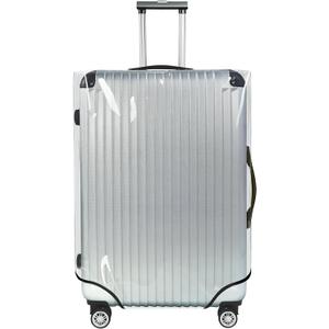 Explore Land Clear Luggage Cover Tough Protector Fits for 20 Inches Suitcase for Travel Airplane (PVC, S)