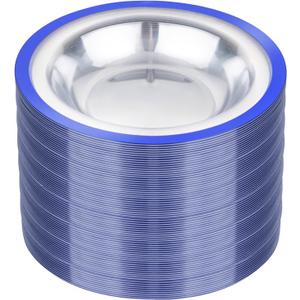 Liacere 60Pcs Blue Plastic Bowls - Disposable Clear and Blue Bowls - 12OZ Premium Heavy Duty Plastic Soup Bowls for Wedding &Independence Day