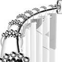 Curved Shower Curtain Rod - 43-72 Inches Adjustable, Rustproof Round Aluminum Curved Shower Rod, Bowed, Need To Drill, Chrome