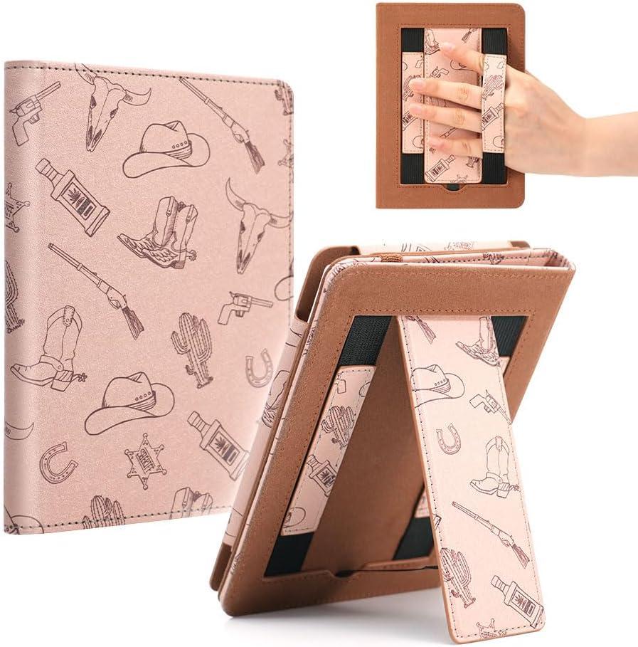 Cowboy Case for 7 Kindle Paperwhite 2024 12th Generation/6.8" 11th Gen/iReader/Xiaomi Book,Hand Strap Stand Cover Sleeve for Kindle Colorsoft Signature Edtion,2025 Western Cowgirl Ereader Ebook Gifts