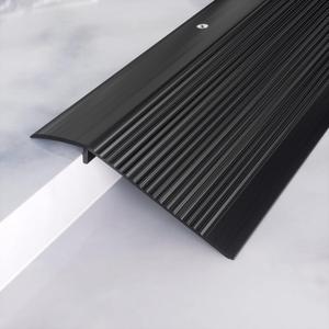 Metal Floor Transition Strip, Aluminum Threshold for Doorways, for Gap from 0.4to 1.6, for Doorways Tile Wood Vinyl Laminates, Size 36in x 4in x 1.32 in (Black, 1pack)