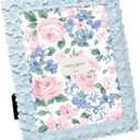 Laura Ashley 8x10 Powder Blue Flower Textured Hand-Crafted Resin Picture Frame w/Easel & Hook for Tabletop & Wall Display, Decorative Floral Design Home Dcor, Photo Gallery, Art (8x10, Powder Blue)
