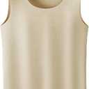 Women Sleeveless Thermal Tank Top for Cold Weather Fleece Lined Underwear Top Warm Camisole Base Layer Vest (Beige, M)