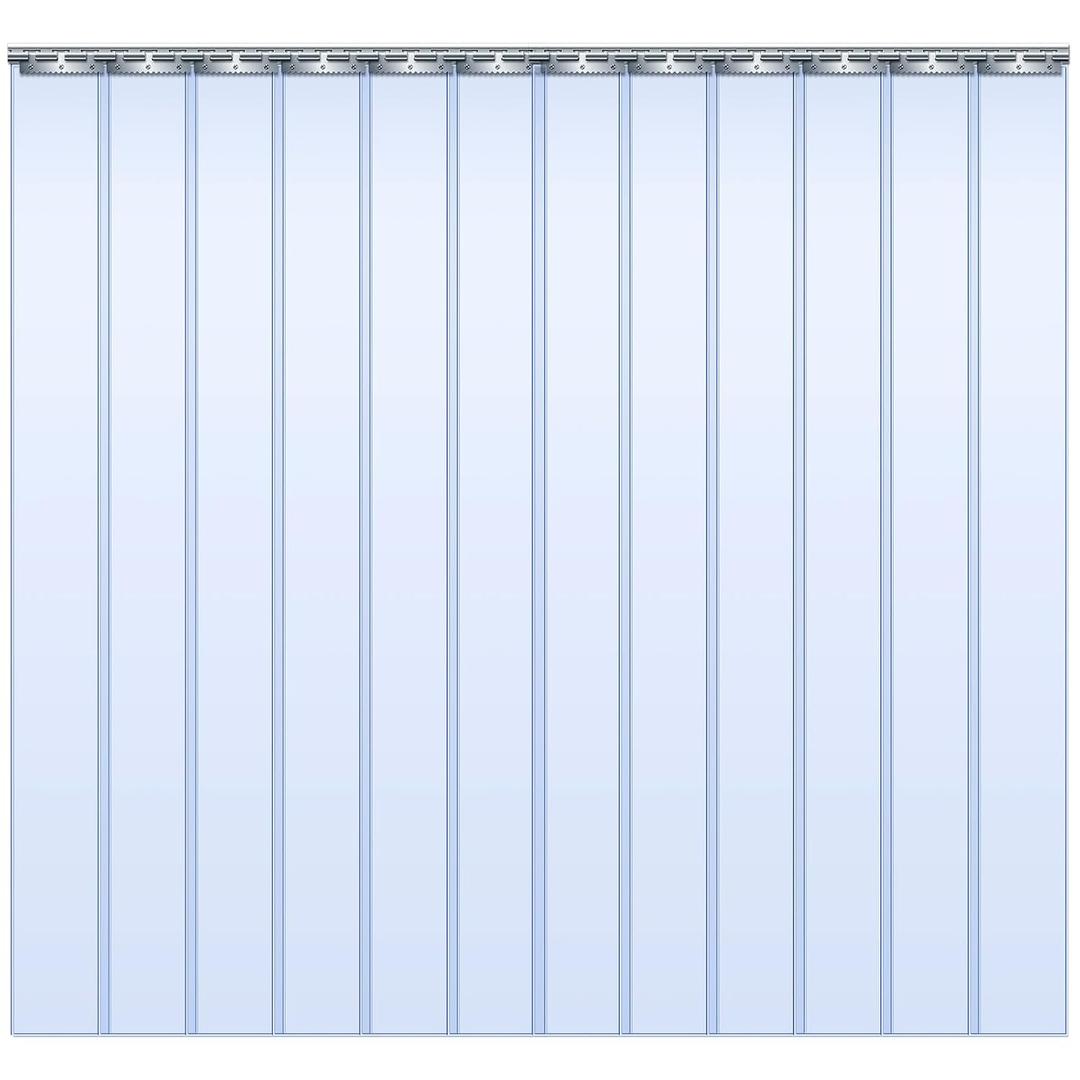 Peryiter 12 Pcs 72" x 84" Heavy Duty Clear PVC Strip Curtain Kit, Waterproof Insulated Strip Door for Warehouse, Freezer, Cooler, Garage - Fits 6' x 7' Doors