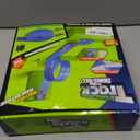 KETIEE Flex Tracks 16Ft for Kids: Flexible Race Car Ramp Track with 4 Small Racecars and 8 Suction Cups Compatible with Diecast 1/64th Cars, Rolls Up Portable Racetrack for Ages 3 & Up (Blue)