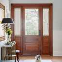 NICETOWN Cream Linen Sidelight Curtains for Front Door 40 inch Length, 12" W x 40" L, Light Filtering Easy Install Window Treatment for Patio/Glass, 1 Panel