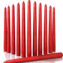CANDWAX 12 inch Taper Candles Set of 12 - Dripless and Smokeless Candle Unscented - Slow Burning Candle Sticks - Red Candles