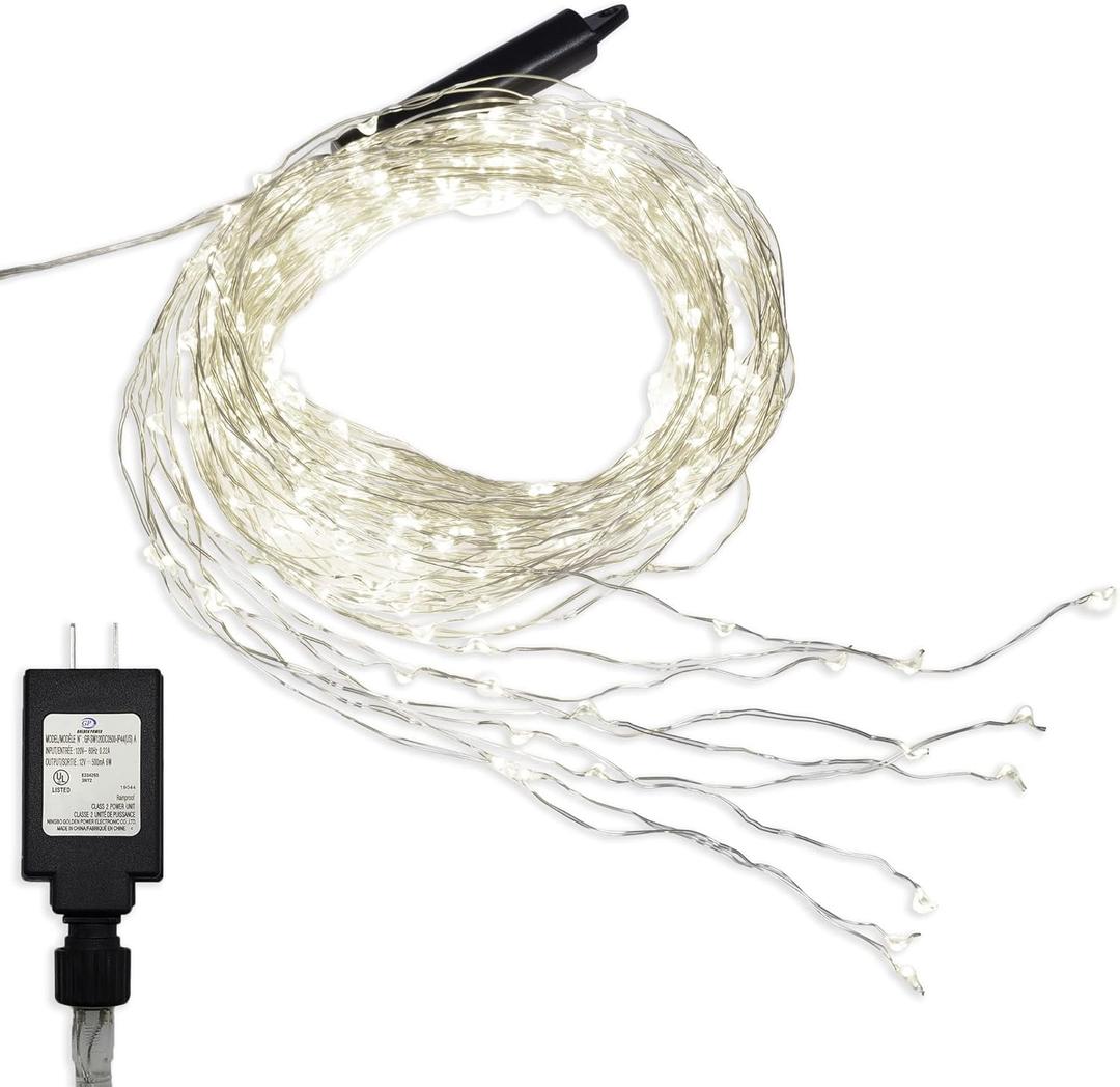 LumaBase Electric Multi Strand LED Fairy String Lights - White, 108"