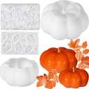(2 Pack) Pumpkin Leaf Silicone Molds Set,Pumpkin Candle Molds for Candle Making,Unique Maple Leaf Resin Mold Halloween Thanksgiving Silicone Mold for Epoxy Resin Art Craft Home Decor