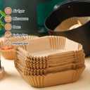 10 Inch Air Fryer Liners Disposable, 100PCS Air Fryer Paper Liners, Oil-Proof & High-Temperature Resistant Parchment Baking Paper for Air Fryer, Microwave and OvenBottom Is 9 Inch