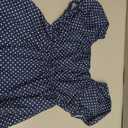 SOLY HUX Girl's Polka Dots Peplum Tops Puff Short Sleeve Ruffle Cute Babydoll Blouse Blue Polka Dots 10Y