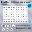 PerKoop 400 Pcs 10"x13" Plastic Clear T Shirt Bags with 1400 Pcs Clothing Size Stickers Cellophane Self Adhesive Clear T Shirt Bags for Packaging Resealable Clothing Package for Jeans Small Business