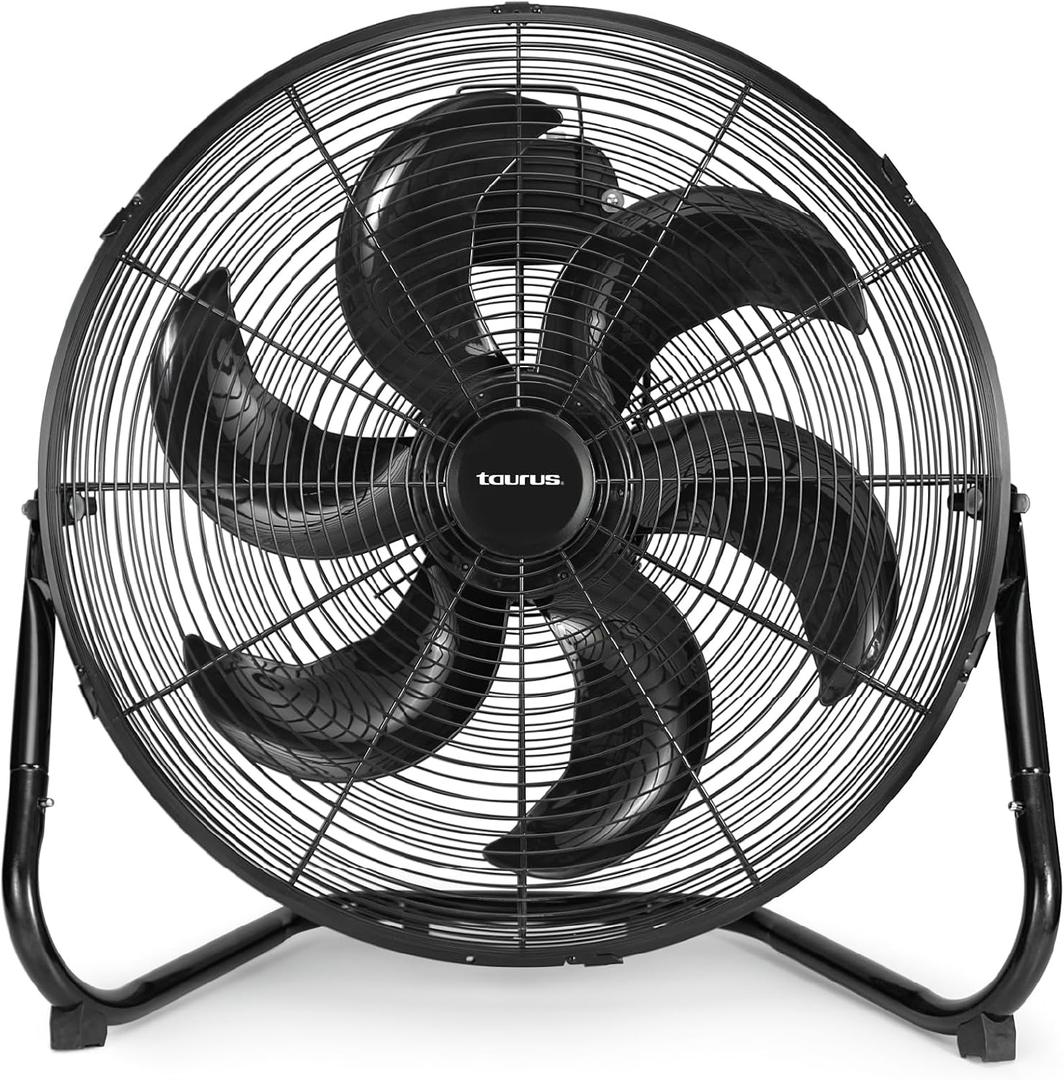 Taurus FLASH 20 Industrial Floor Fan | High Velocity Metal Grill Fan with Aerodynamic Plastic Blades | Powerful Quiet Air Circulator for Garage, Patio, Gym or Workshop, Adjustable Tilt