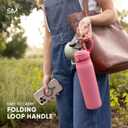 Simple Modern Mesa Loop Water Bottle with Covered Straw and Handle | 24oz Cup Holder Friendly Insulated Stainless Steel Bottles for Travel, Sports and School | Hazelnut