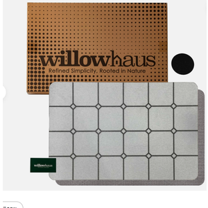 Willow Haus Diatomite Stone Bath Mats for Bathroom - Foot Pad Quick Drying Shower Stone Mat | Stone Drying Mat for Bathroom | 15"x24" Diatomaceous Bath Mat | Ultra-Absorbent Shower Mat (White)