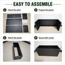 36" Large Rectangular Metal Planter Box for Outdoor Plants, Modern Black, 36" 12" 16"