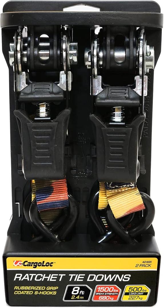 CargoLoc Ratchet Tie Downs 42465 2 Pc. 8' x 1500 lbs - S Plastic Tray - CAMO