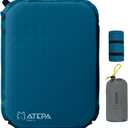 ATEPA Inflatable Stadium Seat Cushion, Self-Inflating Memory Foam Stadium Seats Bleacher Seat Chair Cushion Pad for Airplane Travel Backpacking Sports Events (1 Pack Blue)