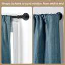 6 x Industrial Curtain Rods for Windows 48 to 84 Inches, Blackout Wrap Around Curtain Rod, for Indoor and Outdoor, 7/8 Inch Diameter, 35 to 75 Inches, Black