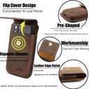 Topstache Leather Phone Holster for iPhone 17/16/15/14/13 Pro Max & Plus - Belt Clip Cell Phone Case for Galaxy S25/S24/S23 Ultra & Plus - Leather Belt Holder Pouch for Men, XL, Dark Brown
