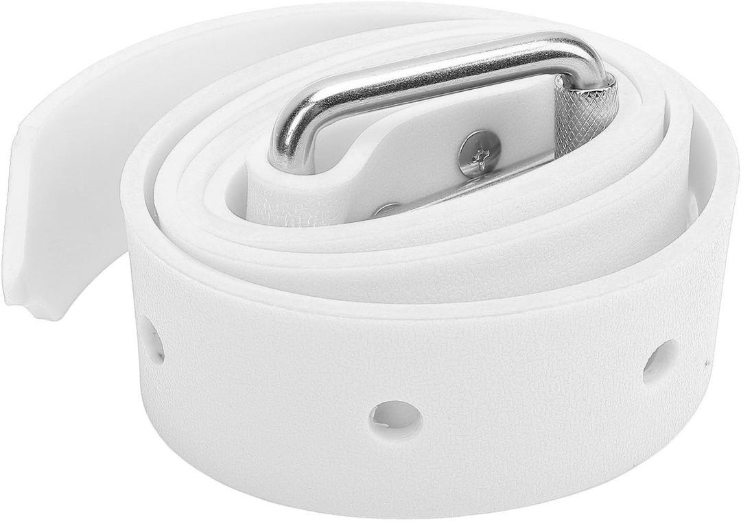 Diving Weight Belt, Adjustable Silicone Freediving Weight Belt with Quick Release Buckle, for Scuba Diving Spearfishing (White)
