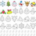 WILLBOND 24 Pieces Sun Catchers Craft Assorted Sun Catcher Kits for Art Window SunCatchers with 24 Pieces Suction Cups for Painting Crafts Christmas Home Decor Supplies