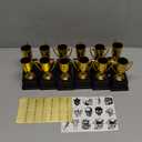 Geetery 12 Pcs Halloween Mini Trophies Halloween Costume Contest Trophies with Sticker and Label Scary Skeleton Pumpkin DIY Plastic Trophy for Adults Party Competition Class Award