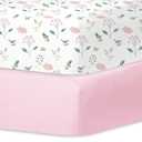 Little Grape Land Crib Sheets for Girls and Boys, 2pk Baby Crib Fitted Sheet for Standard Size Crib and Toddler Mattress, Super Soft Baby Sheet (Little Bunny)